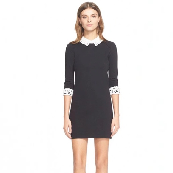 TED BAKER 'Currie' Lace Detail Knit Tunic Dress In Black 3 - Picture 1 of 12